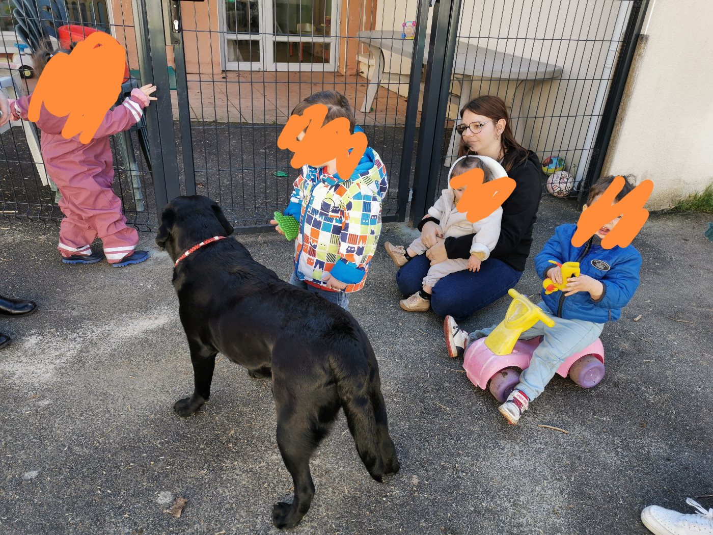 Sissi à la Pouponnière avec les petits